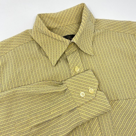 Bugatchi‎ Uomo Yellow Pattern Casual Long Sleeve Button Down Shirt Men's Medium - Picture 1 of 6
